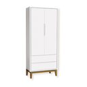 Ver imagem 3 de Quarto de Bebê Guarda Roupa Classic + Cômoda 3 Gavetas Madeira Branco Fosco