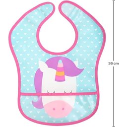 Babador com Bolso Animal Fun Unicórnio Impermeável Blw Buba - 2
