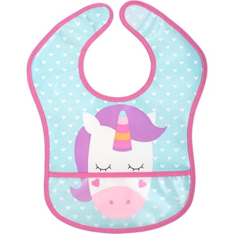 Babador com Bolso Animal Fun Unicórnio Impermeável Blw Buba