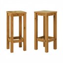 Ver imagem 1 de Kit 2 Banquetas Altas de Madeira Maciça Reforçada Mel sem Estofado