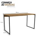 Ver imagem 3 de Mesa de Escritório Escrivaninha Vintage Aço Industrial 136cm Freijó/preto Fosco