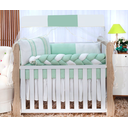 Ver imagem 3 de kit de berco com lateral trançado 9 peças algodão cores harmoniosas rosa luxo