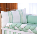 Ver imagem 4 de kit de berco com lateral trançado 9 peças algodão cores harmoniosas rosa luxo