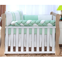 Ver imagem 1 de kit de berco com lateral trançado 9 peças algodão cores harmoniosas rosa luxo