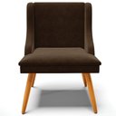 Ver imagem 4 de Kit 4 Cadeiras Decorativas Sala de Jantar Pés Palito de Madeira Firenze Suede Marrom/natural G19