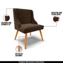 Ver imagem 6 de Kit 4 Cadeiras Decorativas Sala de Jantar Pés Palito de Madeira Firenze Suede Marrom/natural G19