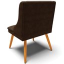 Ver imagem 5 de Kit 4 Cadeiras Decorativas Sala de Jantar Pés Palito de Madeira Firenze Suede Marrom/natural G19
