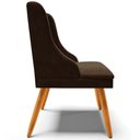 Ver imagem 2 de Kit 4 Cadeiras Decorativas Sala de Jantar Pés Palito de Madeira Firenze Suede Marrom/natural G19