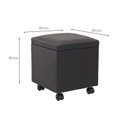 Ver imagem 3 de Puff Bau X 40cm Courino com Rodizios Preto