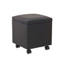 Ver imagem 1 de Puff Bau X 40cm Courino com Rodizios Preto