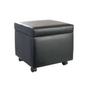 Ver imagem 2 de Puff Bau X 40cm Courino com Rodizios Preto