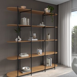 Estante Multiuso Livreiro Orgânica Industrial Enya 195,8cmx180cm 