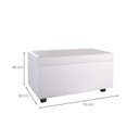 Ver imagem 3 de Puff Bau 70cm X 40cm Courino com Rodizios Branco