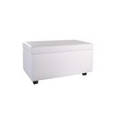Ver imagem 1 de Puff Bau 70cm X 40cm Courino com Rodizios Branco
