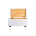 Ver imagem 2 de Puff Bau 70cm X 40cm Courino com Rodizios Branco
