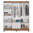 Ver imagem 6 de Guarda Roupa Casal 6 Portas 2 Gavetas 153cm Paraná M07 Naturale/branco - Mpozenato