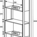 Ver imagem 3 de Estante de Livros 73CMX183CM 3000 Mn Tx - 73x183x32cm Marrom/Montana/Preto