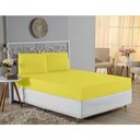 Ver imagem 4 de Jogo de Cama Casal Viúva Nobre 3 Peças Malha 100% Algodão - Amarelo