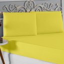 Ver imagem 3 de Jogo de Cama Casal Viúva Nobre 3 Peças Malha 100% Algodão - Amarelo
