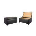 Ver imagem 4 de Puff Bau 70cm X 40cm Courino com Rodizios Preto