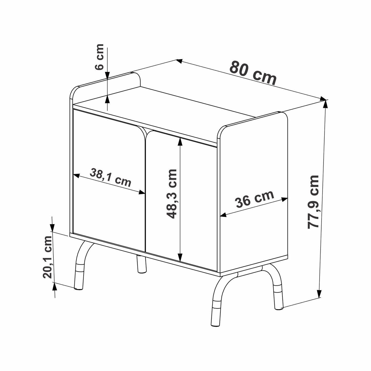 Armário Baixo 2 Portas 80cm Home Office Flexus - 4