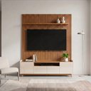 Ver imagem 1 de Rack com Painel para TV até 60 Polegadas MDF 163,2CMX220CM Siena Adria Bege