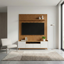 Ver imagem 1 de Rack com Painel para TV até 60 Polegadas MDF 163,2CMX220CM Siena Adria Bege