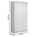 Ver imagem 5 de Conjunto Guarda Roupa e Cômoda Solar 3 Portas 6 Gavetas MDP Branco Qmovi