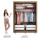 Ver imagem 5 de Guarda-roupa Solteiro Madesa Dallas Plus 2 Portas de Correr 4 Gavetas com Pés - Rustic