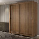 Ver imagem 1 de Guarda-roupa Solteiro Madesa Dallas Plus 2 Portas de Correr 4 Gavetas com Pés - Rustic