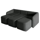Ver imagem 5 de Sofá Cama Modulado Retrátil e Reclinável Decorativo Varsóvia 246cm Veludo Cinza Chumbo G33 - Gran Be