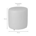 Ver imagem 3 de Puff Redondo X 40cm Diametro Courino sem Rodizios Branco