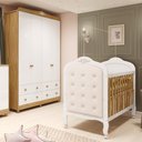 Ver imagem 2 de Quarto de Bebê com Guarda-roupa e Berço com Capitonê 100% Mdf Maya Clássico Espresso Móveis