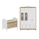 Ver imagem 3 de Quarto de Bebê com Guarda-roupa com Janelas e Berço com Capitonê Maya Provençal Yescasa