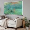 Quadro Claude Monet Impressão Nascer Do Sol (1872):90x60 cm/BRANCA - 2