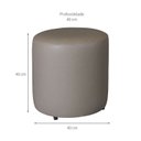 Ver imagem 3 de Puff Redondo X 40cm Courino sem Rodizios Bege