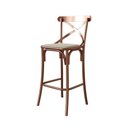 Ver imagem 3 de Kit 2 Banquetas Katrina Bar Cozinha Balcão em Aço Cobre Iron Wood Laranja