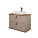 Ver imagem 2 de Gabinete Suspenso com Cuba 80,3cm x 69cm Poli Espresso Móveis Marrom/Cappuccino