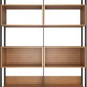 Ver imagem 4 de Estante para Sala de Estar - 144,5x183x32cm Marrom/Montana/Preto