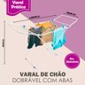 Varal De Chão Dobravél Com Abas 1,60cm Aluminio - Branco - 2