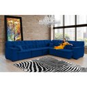 Ver imagem 1 de Sofá Magno 3.97x2.57m de Canto, Retrátil e Reclinável - Azul