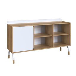 Balcão Credenza 1 Porta 1 Gaveta 136cm Home Office Flexus - 5