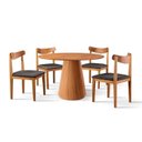 Ver imagem 3 de Conjunto Sala de Jantar Mesa Cone Amadeirada + 4 Cadeiras Aurora