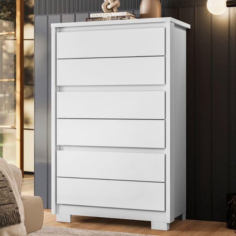 Cômoda Olívia 6 Gavetas MDF-MDP Branco Albatroz Móveis 79cm