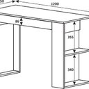 Ver imagem 3 de Escrivaninha Mesa Escritório 1 Gaveta 120cm Industrial Montana e Preto