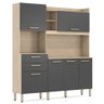 Kit Cozinha Compacta 6 Portas 2 Gavetas Select D02 Avena/Grafito - Mpozenato - 1