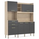 Ver imagem 1 de Kit Cozinha Compacta 6 Portas 2 Gavetas Select D02 Avena/Grafito - Mpozenato