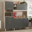 Ver imagem 2 de Kit Cozinha Compacta 6 Portas 2 Gavetas Select D02 Avena/Grafito - Mpozenato
