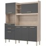 Kit Cozinha Compacta 6 Portas 2 Gavetas Select D02 Avena/Grafito - Mpozenato - 5