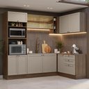 Ver imagem 1 de Armário de Cozinha Completa de Canto 399 Cm Rustic/crema Vik Madesa 02